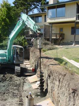 Tied-back soldier beam retaining wall #4