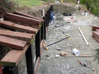 Tied-back soldier beam retaining wall #4
