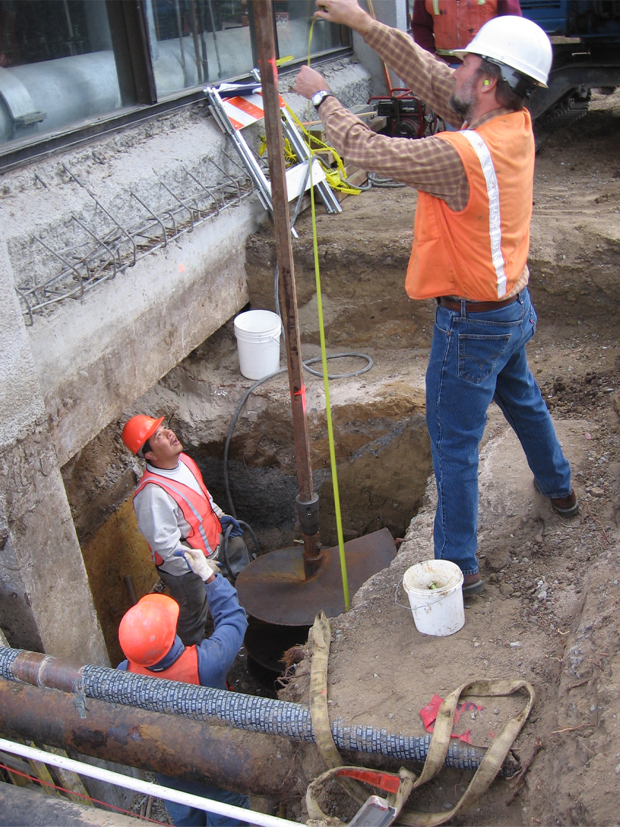 drilling 36” diameter x 50 foot deep pier with track drill