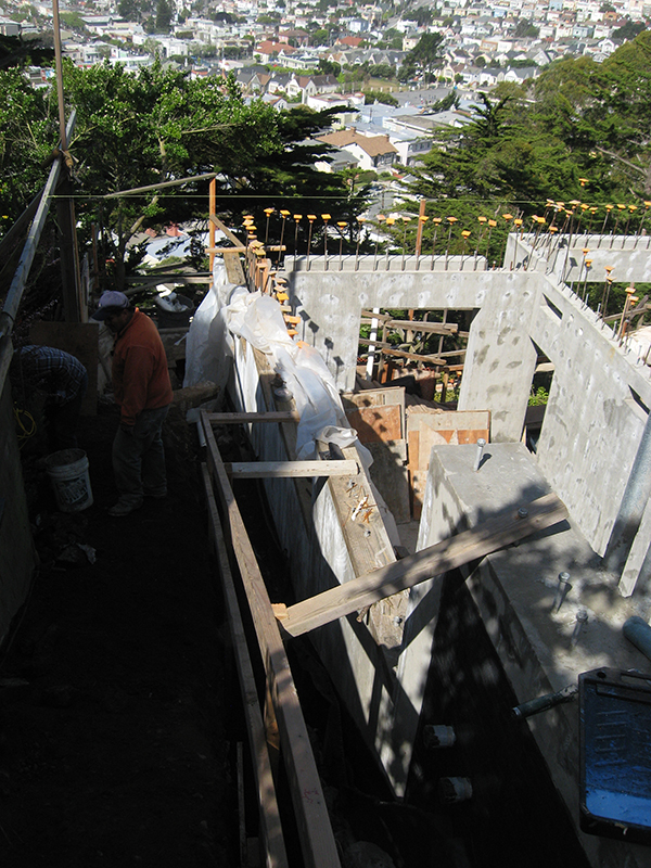 Drilling and installing tie-backs
