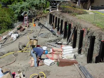 Drilling and installing tie-backs