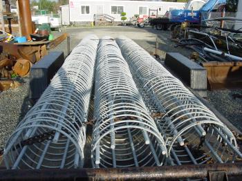 Galvanized reinforcing cages for underwater piers