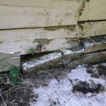 Failing foundation and rotting mud sill and rim joist